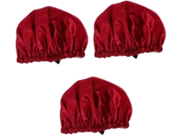 Conjunto De 3 Peças: Touca De Dormir Respirável Em Cetim, Touca De Banho Impermeável E Turbante Prático Para Cabelo.