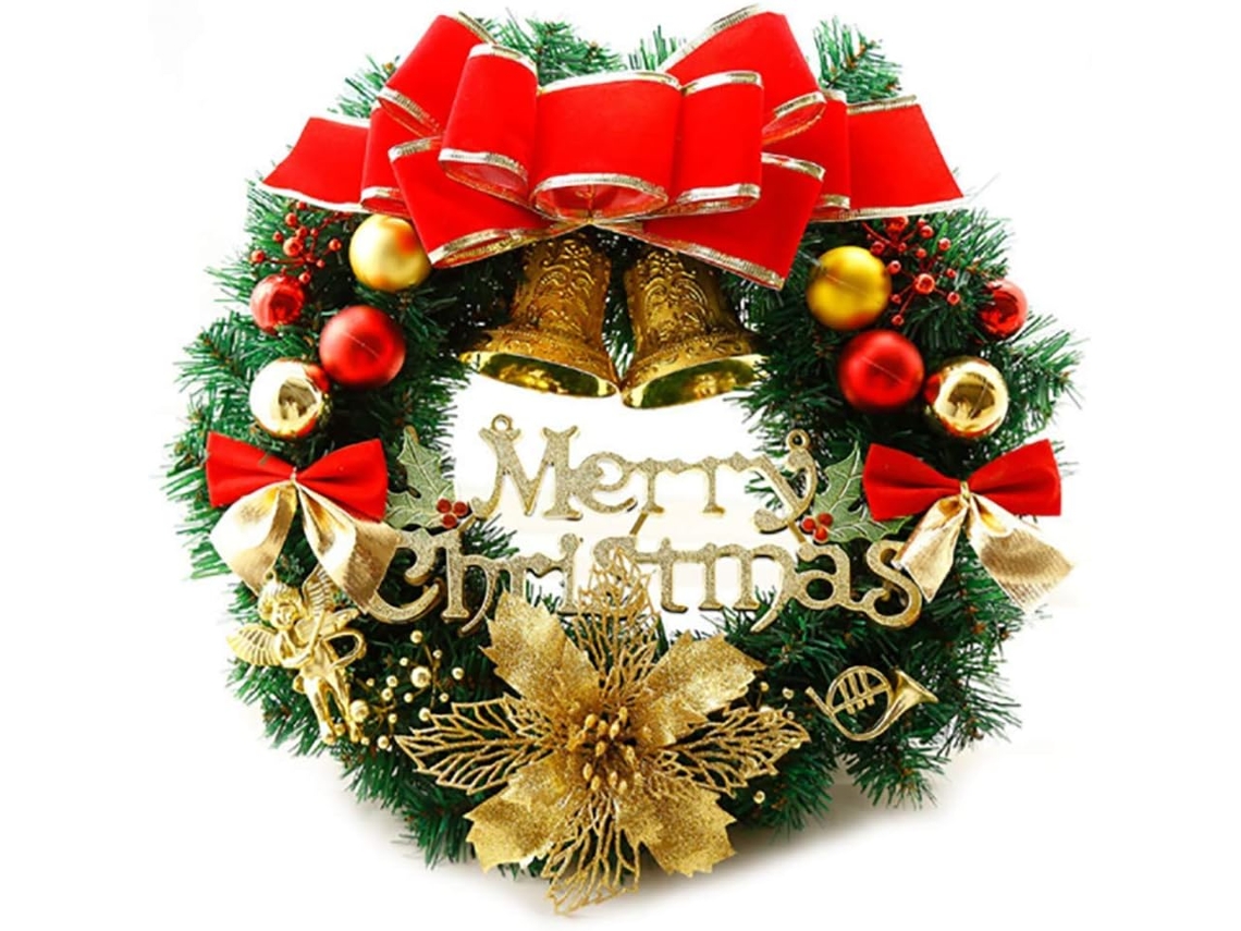 Couronne De Avec Boule, Noeud, Decoração De