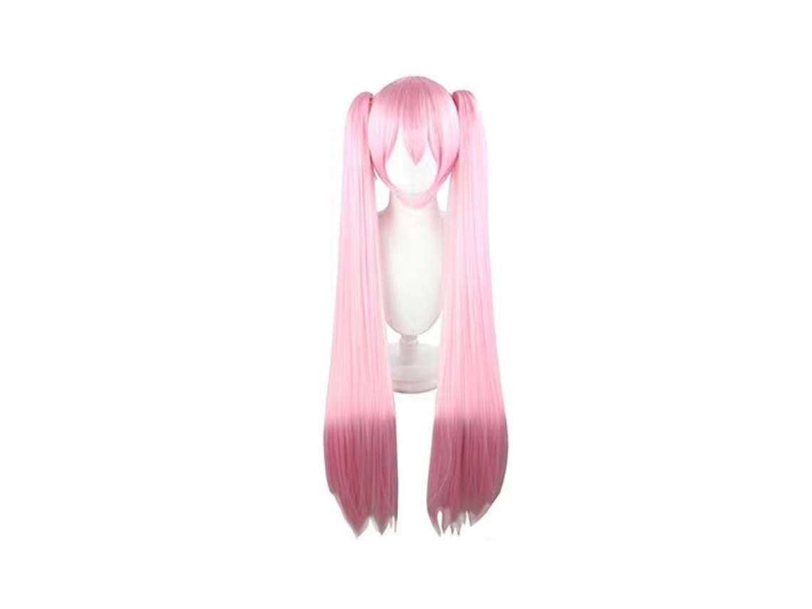 Peruca De Cosplay Com Tranças Duplas Rosa Degradê | Cabelo Longo, Estilo Anime Para Fãs
