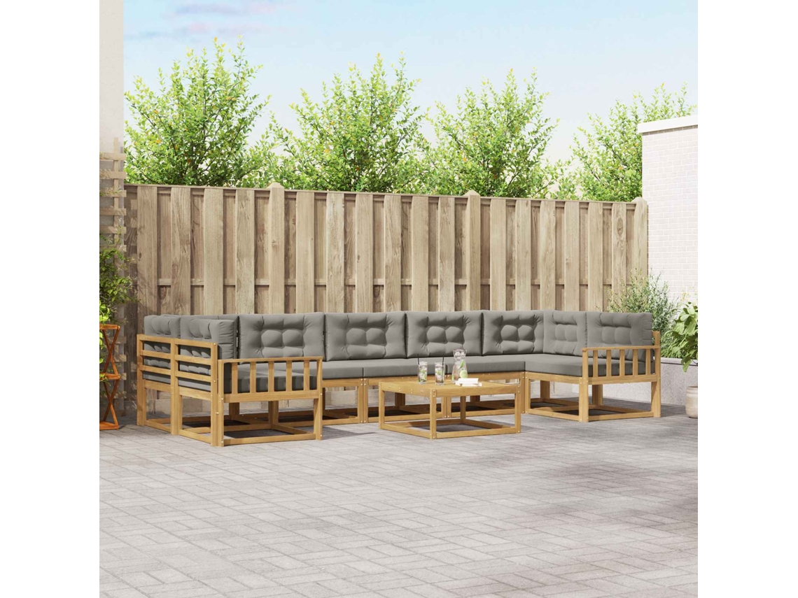 Vidaxl Conjunto De Sofás Para Exterior 6 Unid. Branco E Cinzento-claro