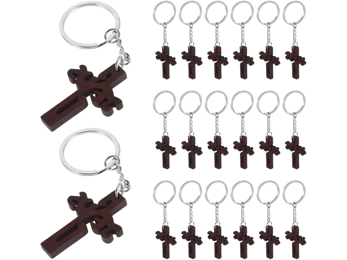 Conjunto De 20 Chaveiros De Madeira Rústica Compactos E Confortáveis