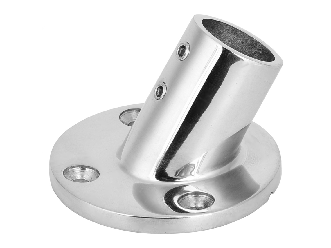 Accesório De Ferragem Para Parapeito De Barco De Aço Inoxidável Com Base Redonda De 60 Graus (22mm)