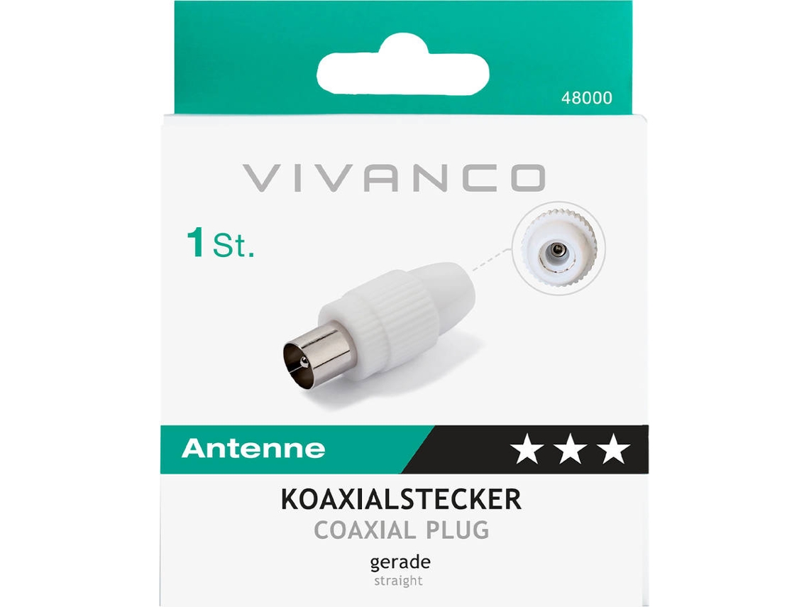 Conector VIVANCO Coaxial 75Ohm (Branco)