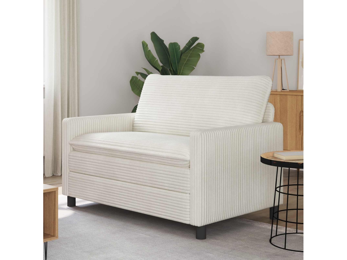Vidaxl Sofá Creme 126 X 81 X 87,5 Cm Poliéster