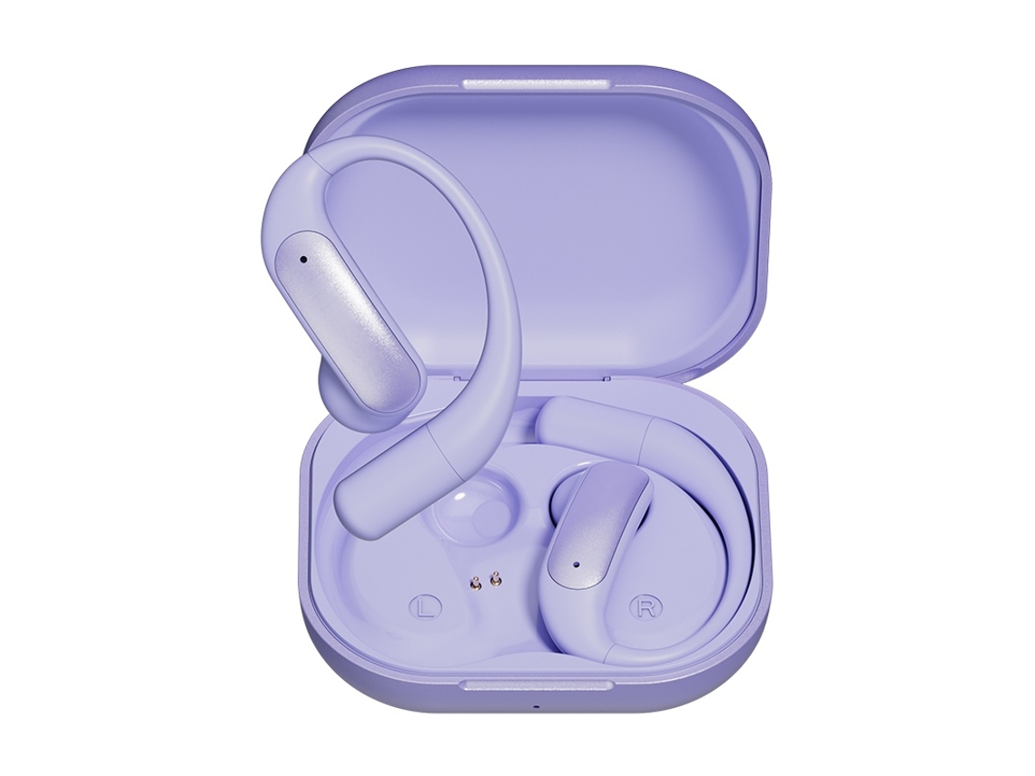 Fones De Ouvido Tws De Orelha Aberta Com Tradução Por Ia – Tradutor Em Tempo Real, Som Hi-fi, Bluetooth Sem Fio (roxo)