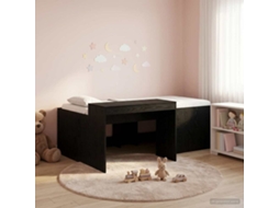 Vidaxl Cama Alta Para Crianças Com Mesa Preto 90 X 200 Cm