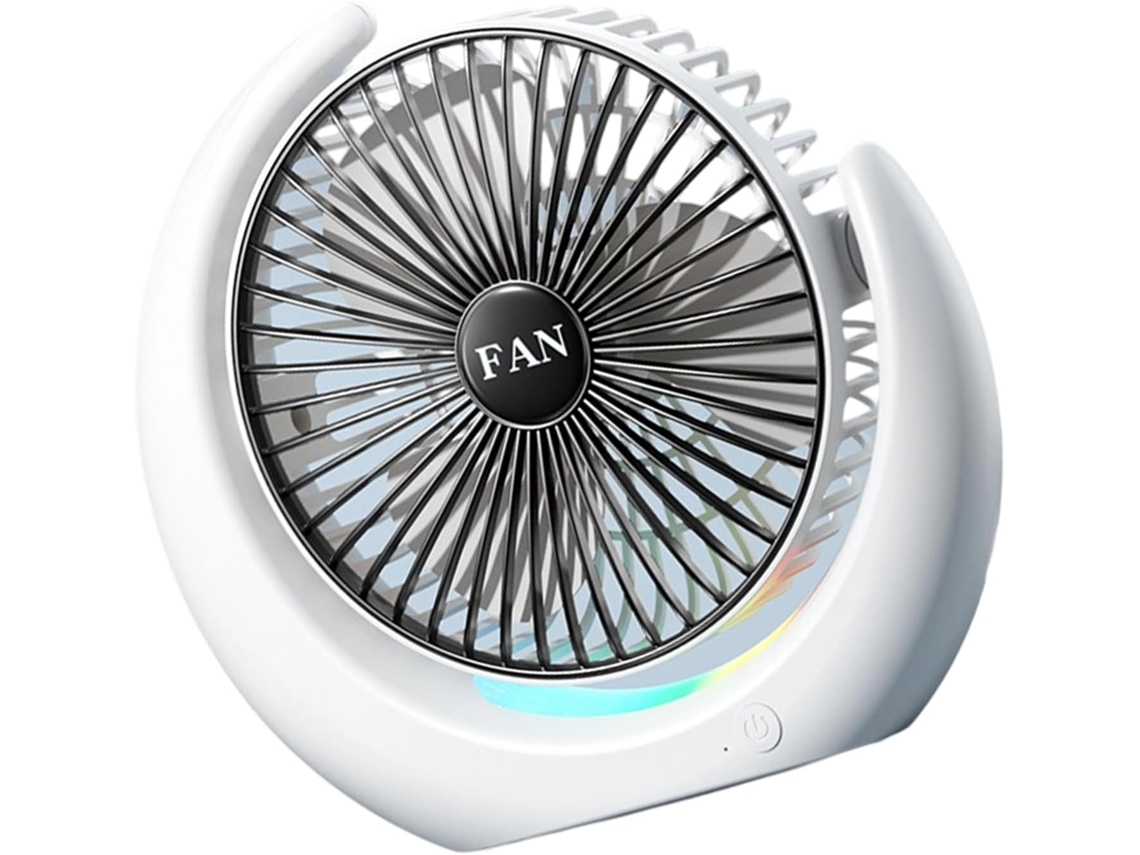 Ventilador De Mesa Silencioso Com 5 Velocidades, Turbina, Ajustável E