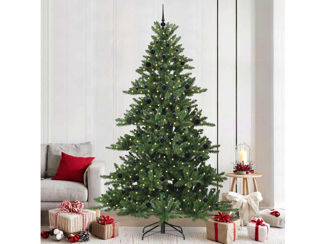 Vidaxl Árvore De Natal Articulada Artificial Verde 240 Cm Pvc E Aço