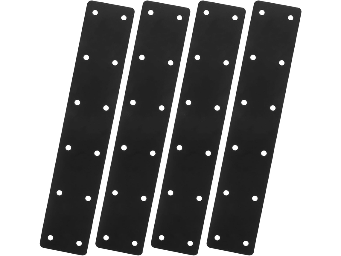 Nuobesty Conjunto De 4-placas Conexão Metálicas Pretas Para Móveis E Prateleiras, Acabamento Em Aço Sem Rebarbas, Fácil
