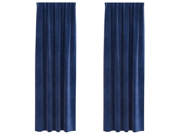 Maison Exclusive - Cortinas Opacas 2 Unid. Azul Escuro 140 X 225 Cm Veludo