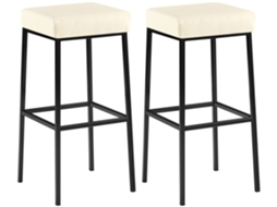 Conjunto de 2 bancos de bar Montreal 85 em imitação de pele creme/preto CLP