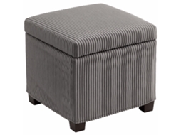 Pufe de Armazenamento 30 L Com Tampa Removível, Puff Cubo Acolchoado Em Veludo Cotelê, 40 X 40 X 40 Cm, Cinza