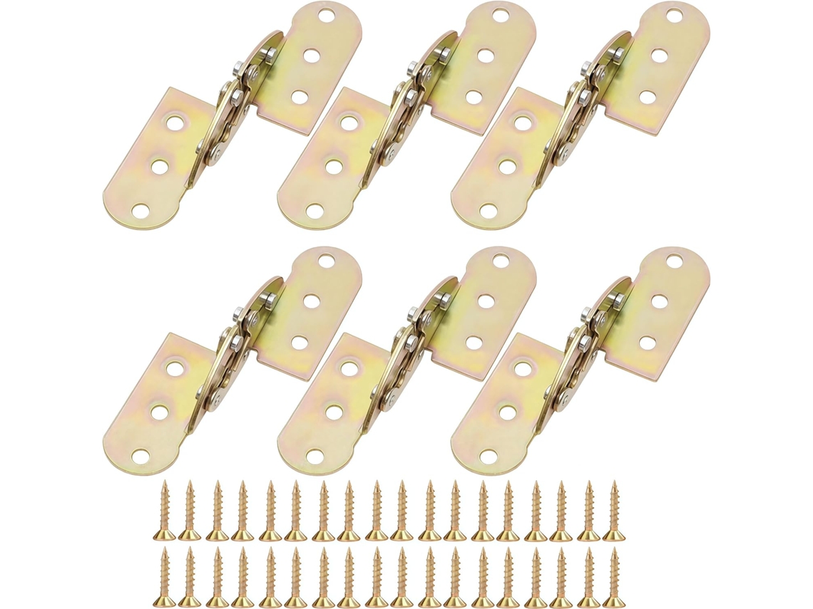Dobradiças Mini Douradas De 180-graus, Pacote Com 6-unidades, Com Parafusos, Para Armários, Caixas De Madeira, Gavetas E