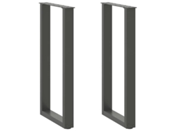 vidaXL Pernas mesa centro 2 pcs forma de U 38x(72-73) cm aço antracite