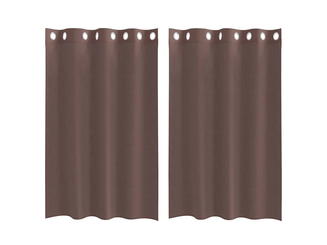 Maison Exclusive - Cortinas De Voile Com Ilhós 2 Pcs Castanho 140x175 Cm