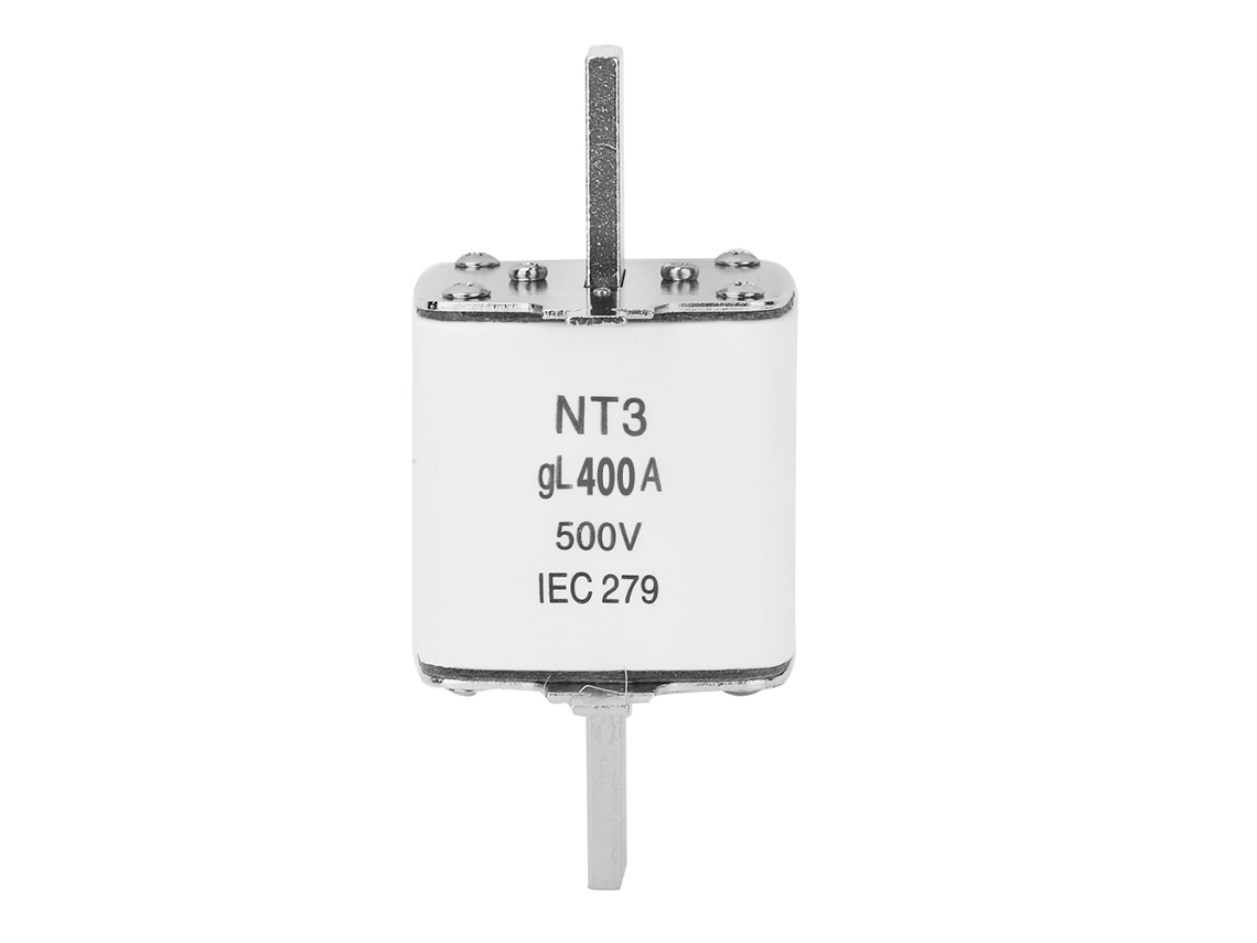 Fusível Cerâmico de Contato em Folha Nt3/rt16 3 500v 400a para Proteção de Equipamentos Elétricos