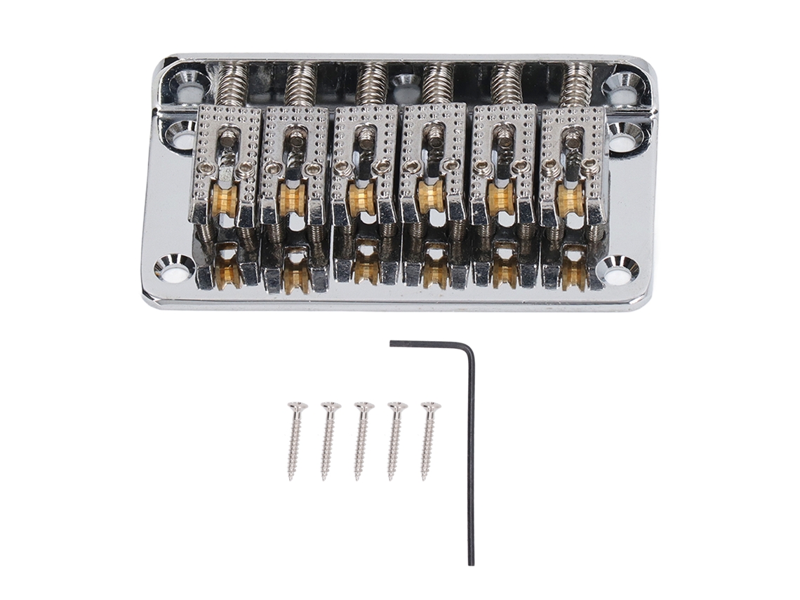 Ponte Rígida para Guitarra Elétrica de 6 Cordas, Liga de Zinco e Cobre, para Substituição na Prata AQUAFORGE