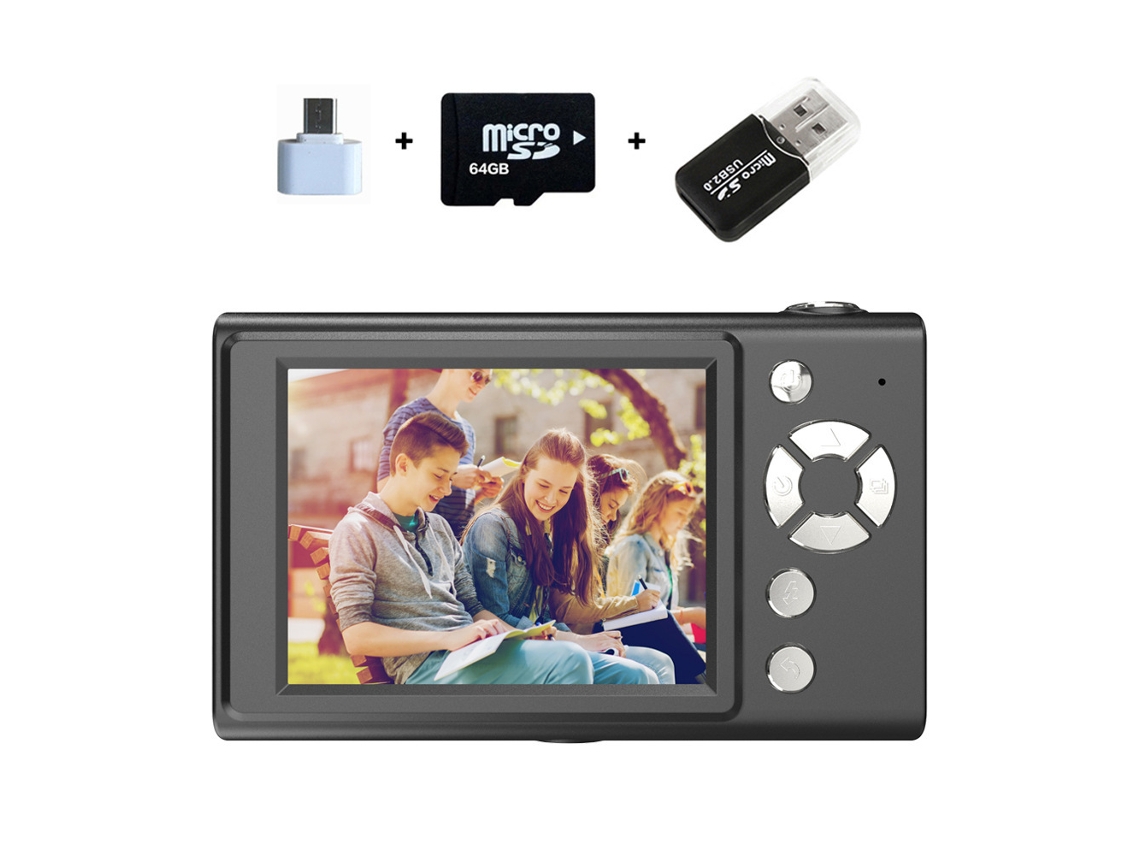 Câmara Digital Tela Hd De 2,8 Polegadas, Zoom De 16x (preto - Cartão De 64 Gb) Cuich