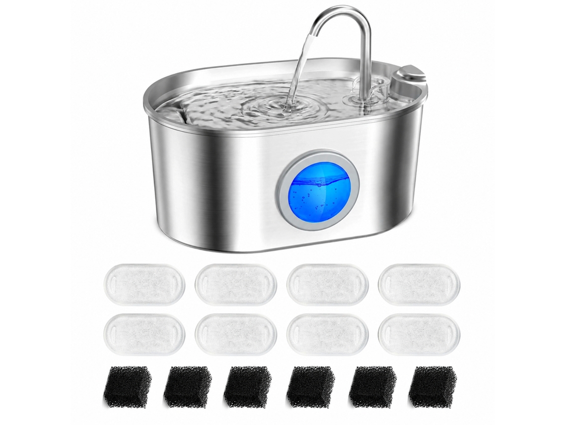 Kit Bebedouro Pet Inox com Filtros TAISHENGDA