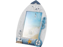 Porta Retratos Madeira Estilo Náutico Mediterrâneo 15x15 Pássaros Marinhos Ideal Escritório Quarto Decoração GOKOCO