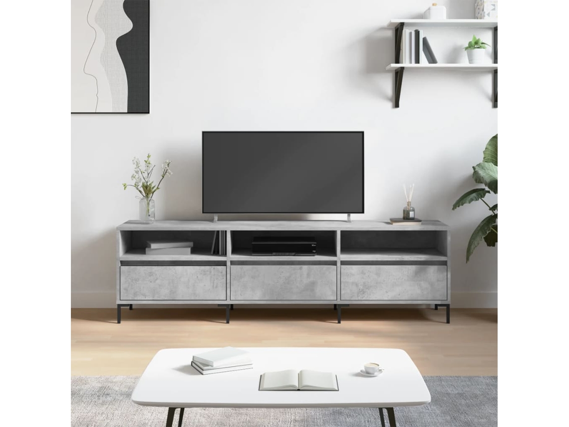 Vidaxl Móvel De Tv 150x30x44,5 Cm Derivados De Madeira Cinza Cimento