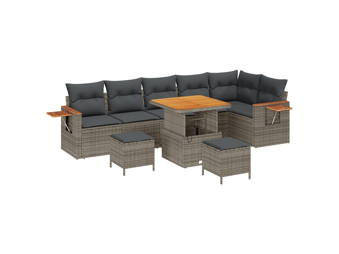 Conjunto 11 Conjunto De Sofá Modular Vidaxl Cinzento Vime Pe (289 X 164 X 85 Cm)
