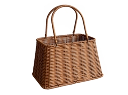 Cesta de rattan imitado plástico à mão com alça para piqueniques e armazenamento de alimentos S/MARCA