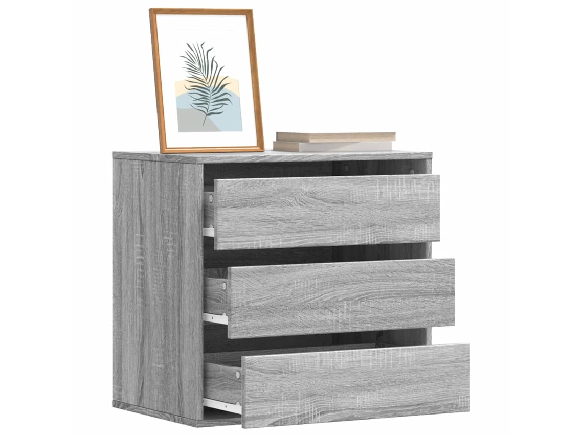 Vidaxl Cómoda 60x41x58 Cm Derivados De Madeira Cinzento Sonoma