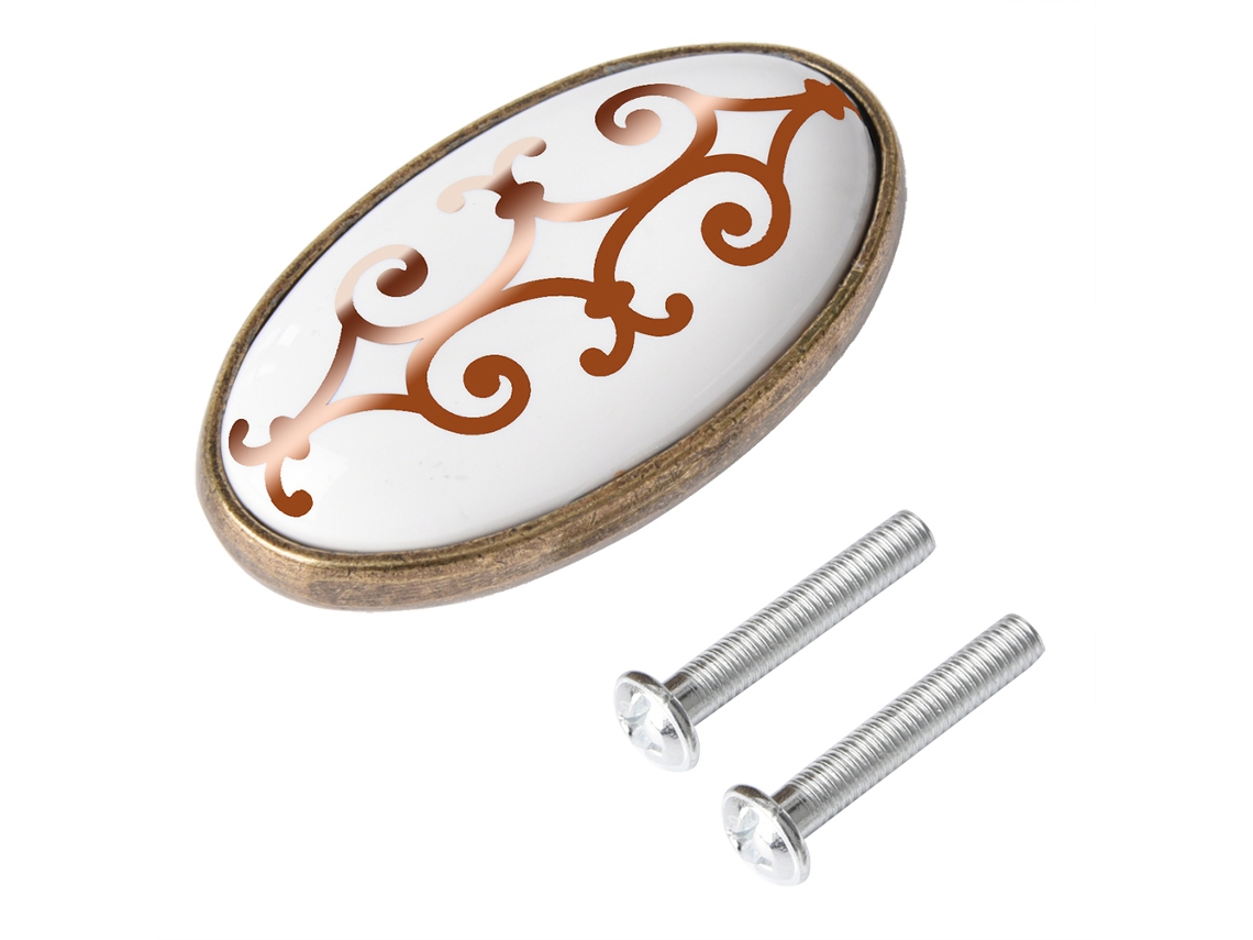 Puxador de cerâmica antigo para gavetas de guarda-roupa estilo europeu (gancho dourado/amarelo brilhante, adaptado para furo de 16 mm)