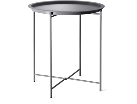 Bandeja De Bistrô Exterior De Aço Carvão Somente De Mesa, Bandeja Removível Dobrável Topo Aço Revestido De Um Pó Mate Jardim De Negociação