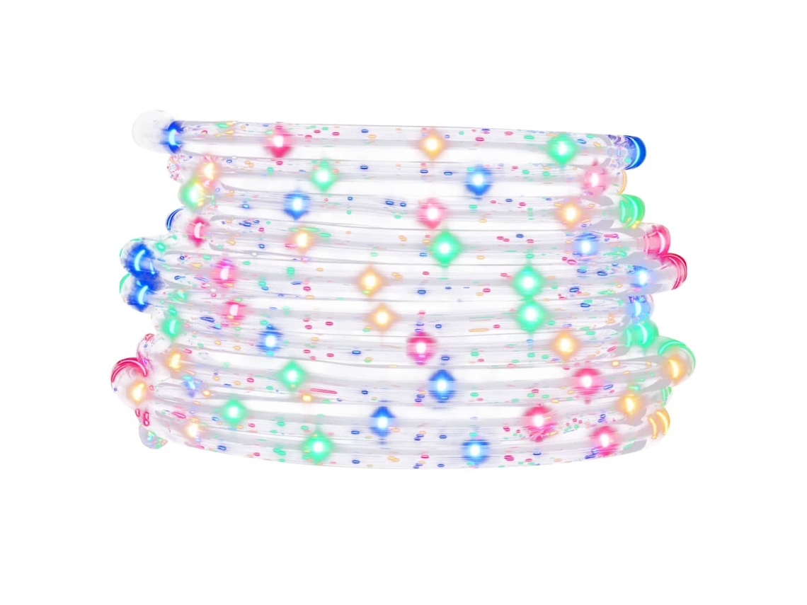 vidaXL Cordão de iluminação com 240 luzes LED 10 m PVC multicolorido