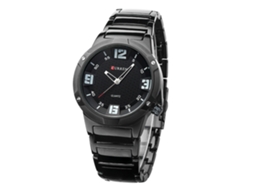 Reloj Hombre De Negocio De Quartzo Impermeable Con Correa De Aleación (negro Blanco)