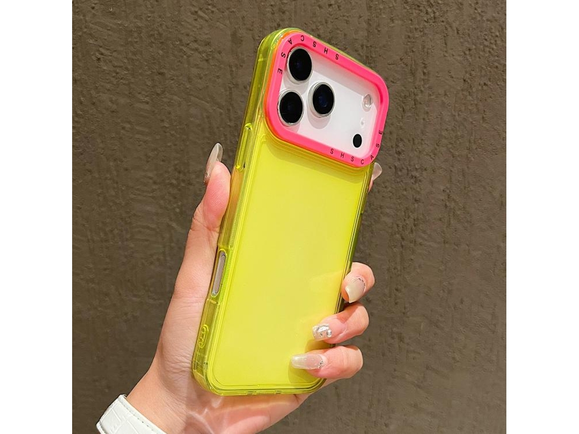Capa Para Iphone 17 Pro Com Contraste De Cores E Moldura Transparente Em Tpu.