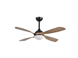 Ventilador DC integrado com LED de carvalho preto LIVORNO com temporizador CCT e FABRILAMP