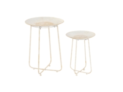 Conjunto de 2 Mesas Laterais de metal com mandala, 48x48x66cm ALEXANDRA HOUSE LIVING