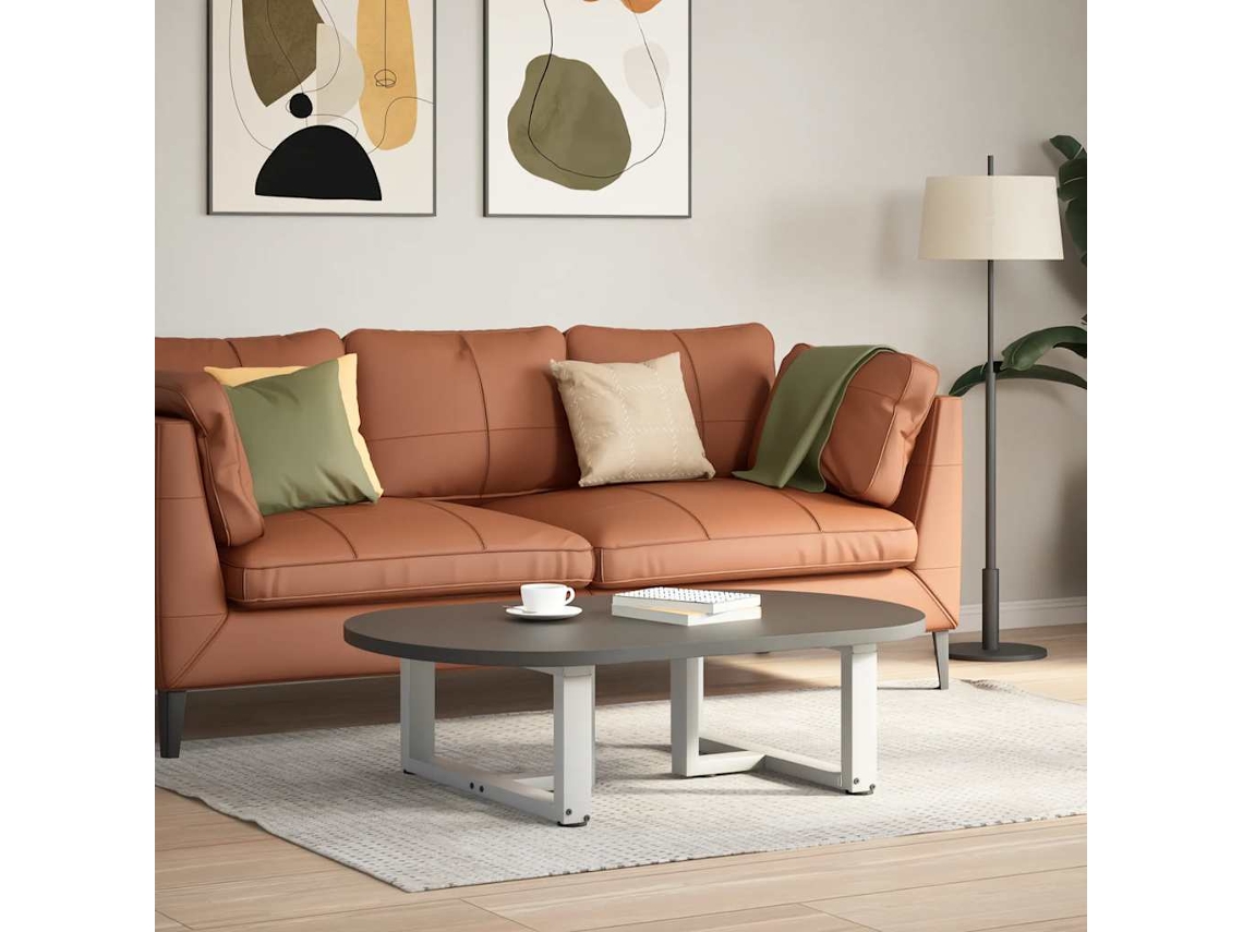 Pés Para Mesa De Centro Em Forma De T, 2 Peças, Branco, 60x25x(30-31) Cm, Aço