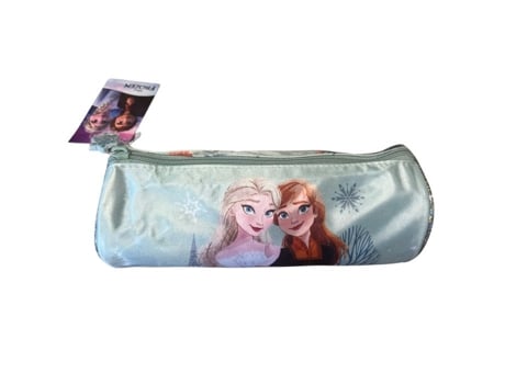 Estojo Infantil Rainha Da Neve Forma Cilíndrica 23cm Grande Capacidade Azul Ideal Para A Escola E O Escritório Eurobaq