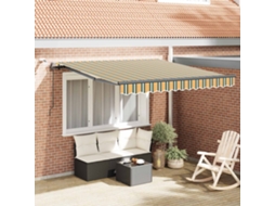 Vidaxl Toldo Retrátil Verde E Amarelo 300 X 250 Cm Poliéster