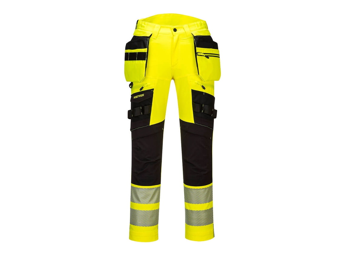Calças Dx4 Hi-vis De Alta Visibilidade Com Bolsos Removíveis Laranja Preto / 34