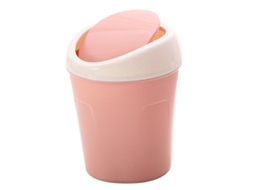 Baok-lixeira De Mesa Plástica Pequena Com Tampa Rosa Para Escritório Lar