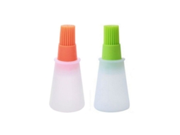 2026 linjou Escova de Silicone de Óleo 2 Peças para Churrasco Confeitaria Resistente Ao Calor 60ml Laranja Verde
