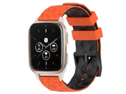 Bracelete de Smartwatch para garmin forerunner sq2 música 20mm padrão de futebol de silicone de duas cores (laranja + preto)