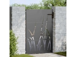 Vidaxl Portão De Jardim Preto 85 X 125 Cm Aço Com Revestimento Em Pó