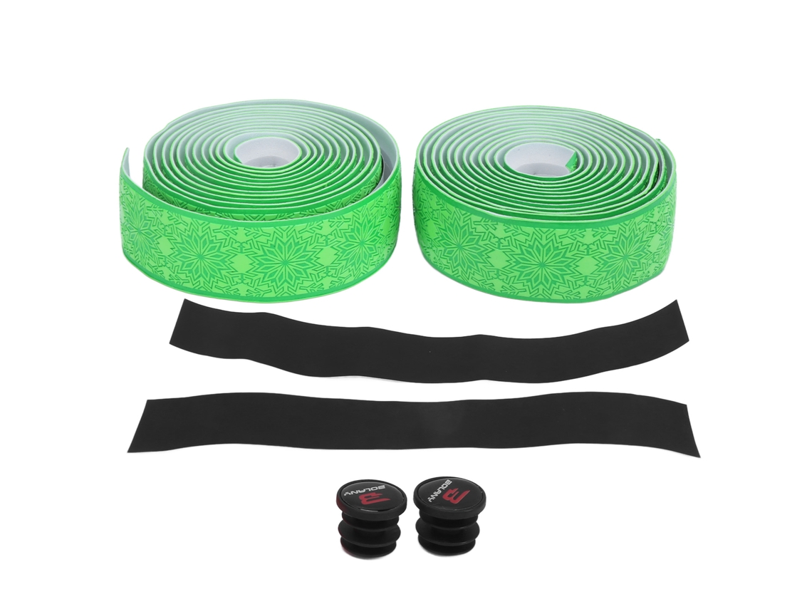 Mali fita de Guidão de Bicicleta Pu+eva+silicone Absorve Suor Anti deslizante a Prova D'água para Bicicleta de Estrada Verde Neve
