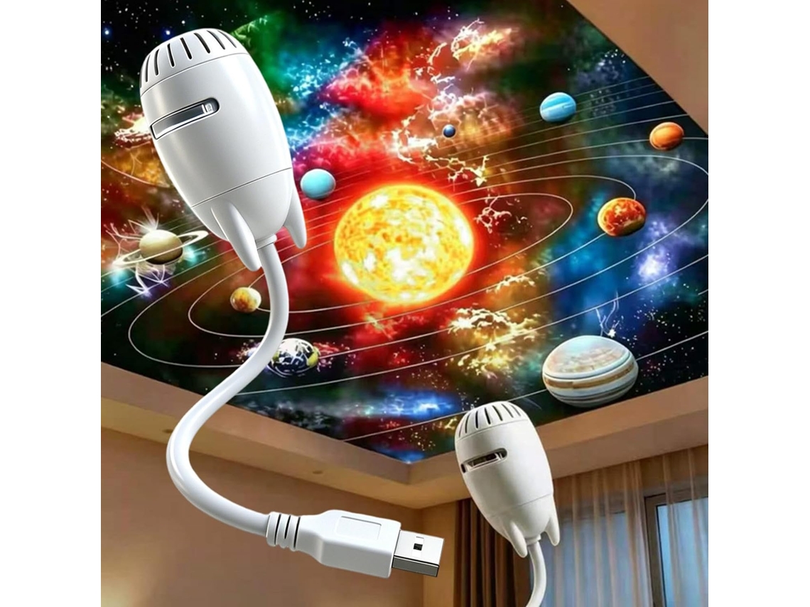 Projetor de galáxias, luz noturna estética, ajustável, entrada USB.