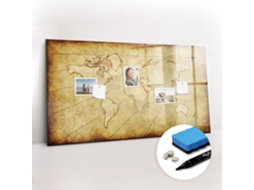Quadro Magnético Mapa-múndi Antigo Para O Escritório Espelharte (120x60 Cm)