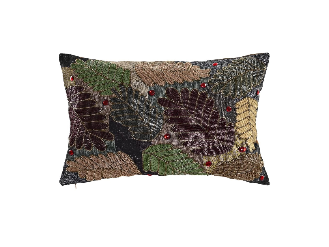 Capa de travesseiro DKD Home Decor Folhas Multicolor (60x1x40 cm)