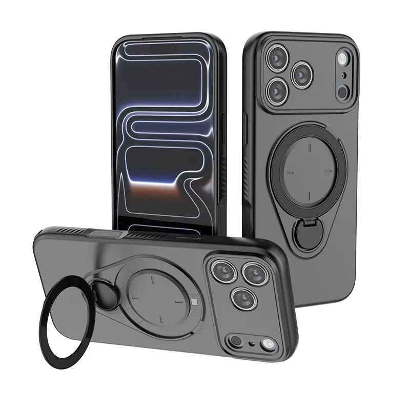 (preto, Iphone Air) Capa Magnética De Tpu Para Celular Com Suporte Giratório De 360°, Capa Protetora À Prova De Quedas.
