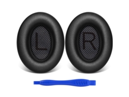 Set De Almofadas Zruxe Para Bose Qc35 Pele Ecológica Preta (2 Unidades, Over-ear, Espuma De Memória)
