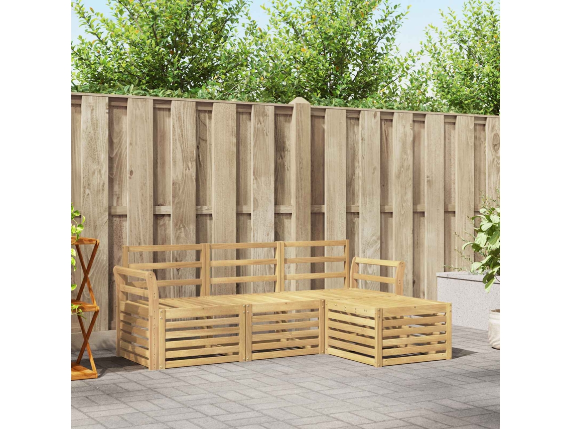 Vidaxl Conjunto De Sofás Para Exterior 4 Pcs Branco